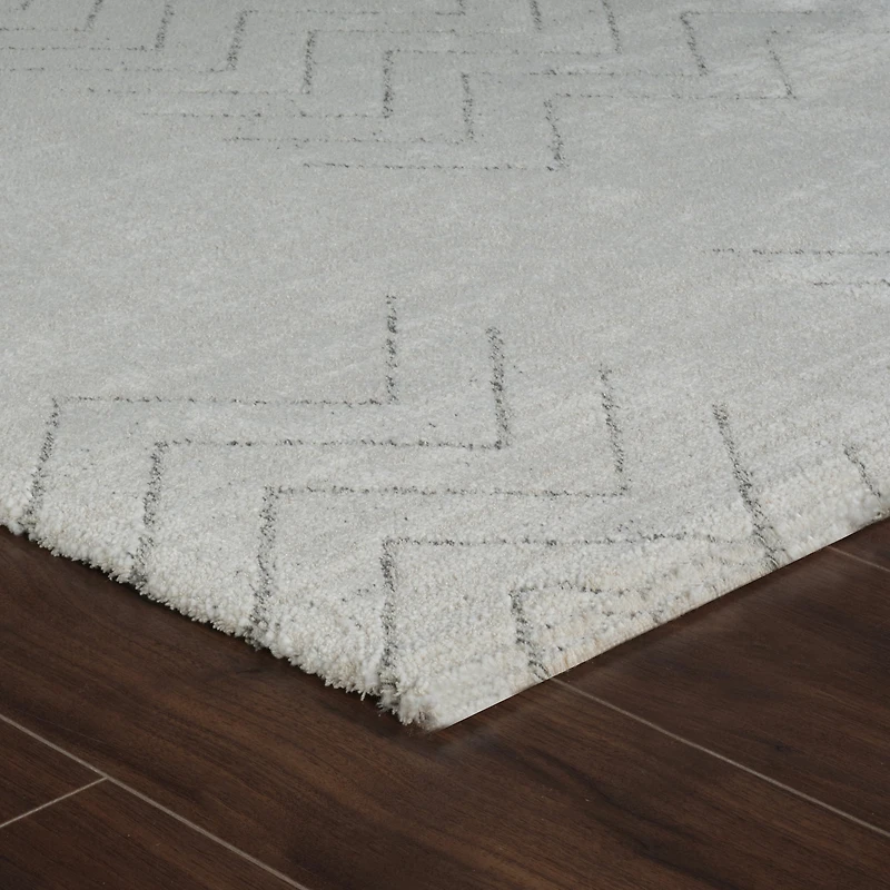 Milano Beige Chevron Pattern Area Rug – 7' x 10'