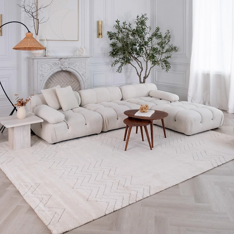 Milano Beige Chevron Pattern Area Rug – 7' x 10'