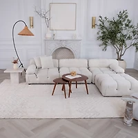 Milano Beige Chevron Pattern Area Rug – 7' x 10'
