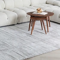 Milano Grey Textured Stripe Rug – 5x8