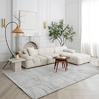 Milano Grey Textured Stripe Rug – 5x8