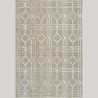 Nairobi Beige Abstract Lined Modern Rug