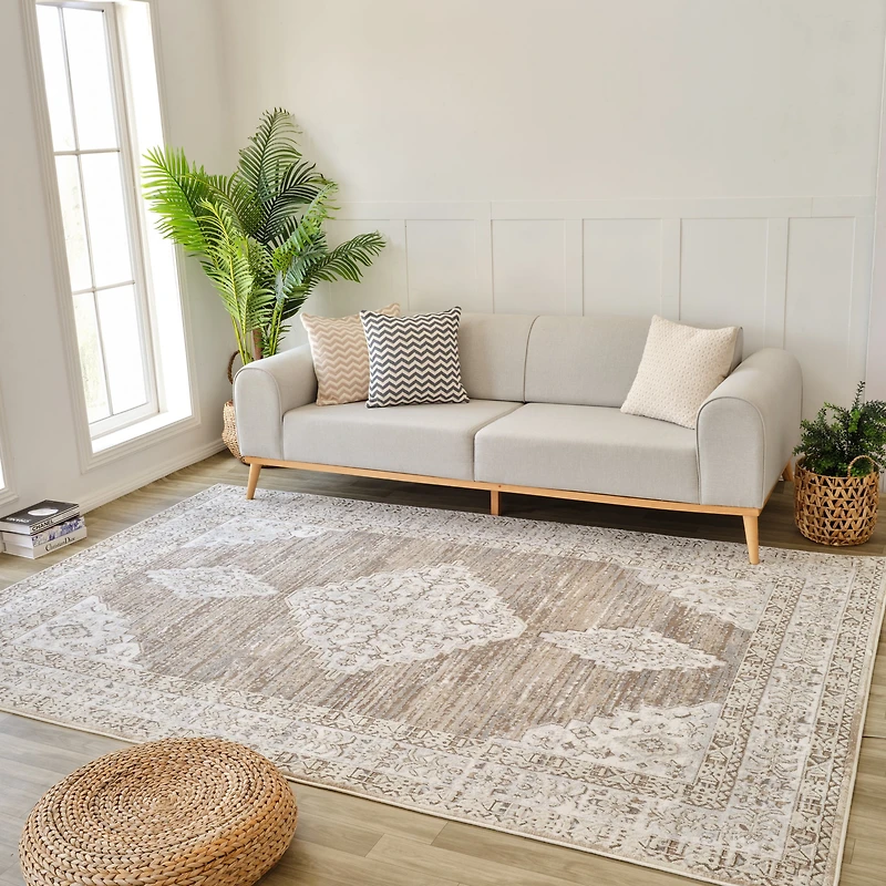 Nairobi Beige Medallion Rug – 5x8