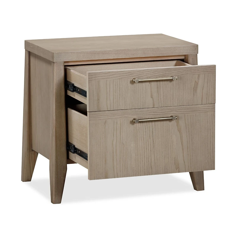 Sumire Two Drawer Ash Wood Nightstand in Ginger