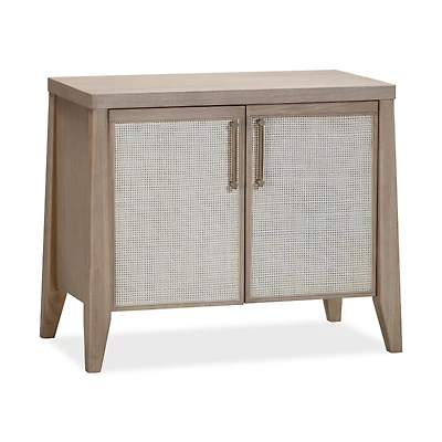 Sumire Two Door Ash Wood Bachelor Chest in Ginger and Natural Cane