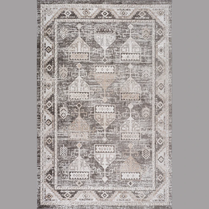 Siena White Contemporary Patterned Area Rug