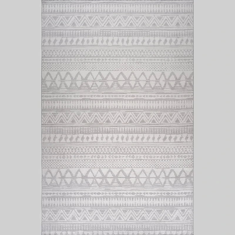Siena White Geometric Luxe Area Rug