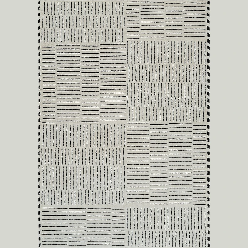 Terra Cream Abstract Striped Area Rug