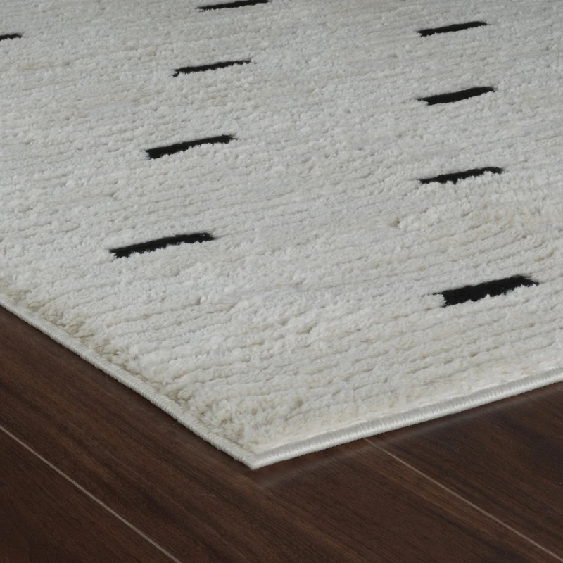 Terra Cream Modern Dot Textured Rug – 7x10