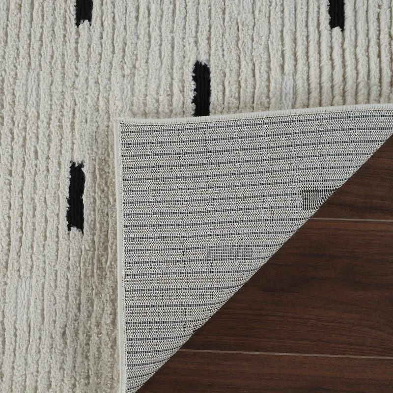 Terra Cream Modern Dot Textured Rug – 7x10