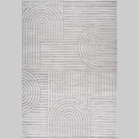 Tulum Grey Geometric Pattern Area Rug