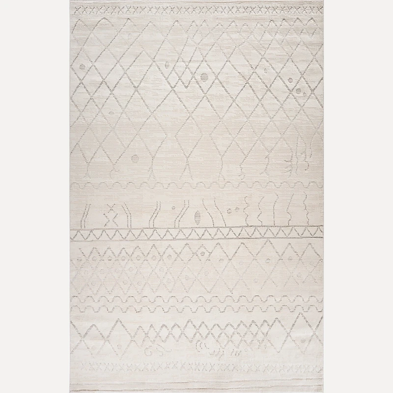 Tulum Beige Textured Moroccan Area Rug