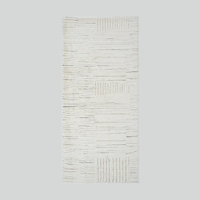 Tulum Beige Geometric Grid Area Rug
