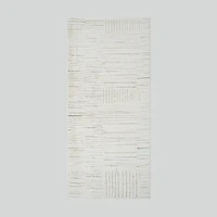 Tulum Beige Geometric Grid Area Rug