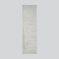 Tulum Beige Geometric Grid Area Rug
