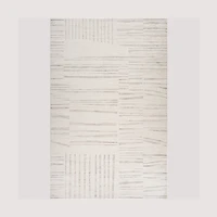 Tulum Beige Geometric Grid Area Rug