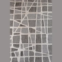 Utopia Grey Abstract Marble Area Rug