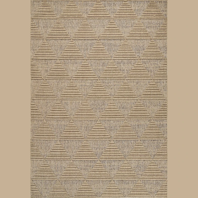 Utopia Beige Geometric Modern Area Rug