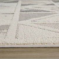 Valencia White Geometric Modern Area Rug – 5' x 8'