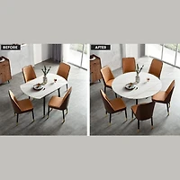 Jess 2.0 Round Extendable Dining Table - White