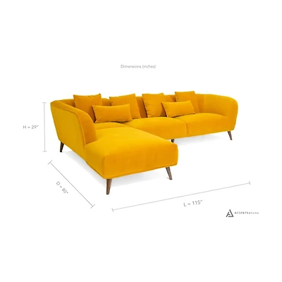 Maja Velvet Sectional - Dijon
