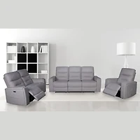 Roche Power Recliner Sofa - Light Grey