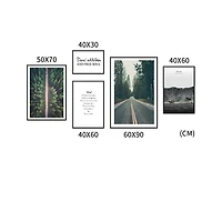 Terra Nova Set of 5 Alloy Matt - Black Frame Wall Art