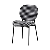 Vashi Dining Chair - Black 'n White Plaid
