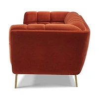 Yaletown Mid Century Loveseat - Rust
