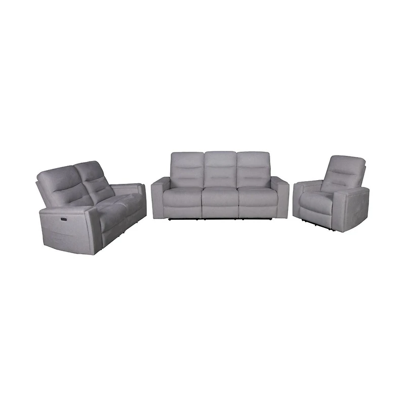 Roche Power Recliner Sofa - Light Grey