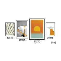 Sedona Set of 4 Alloy Matt - Black Frame Wall Art