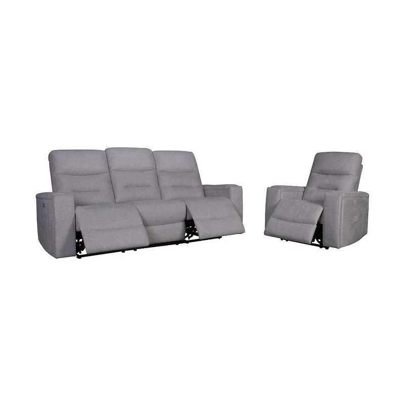 Roche Power Recliner Sofa - Light Grey