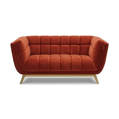 Yaletown Mid Century Loveseat - Rust