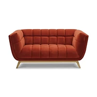 Yaletown Mid Century Loveseat - Rust
