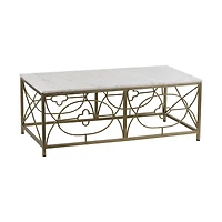Catherine Coffee Table Gold with Marble top