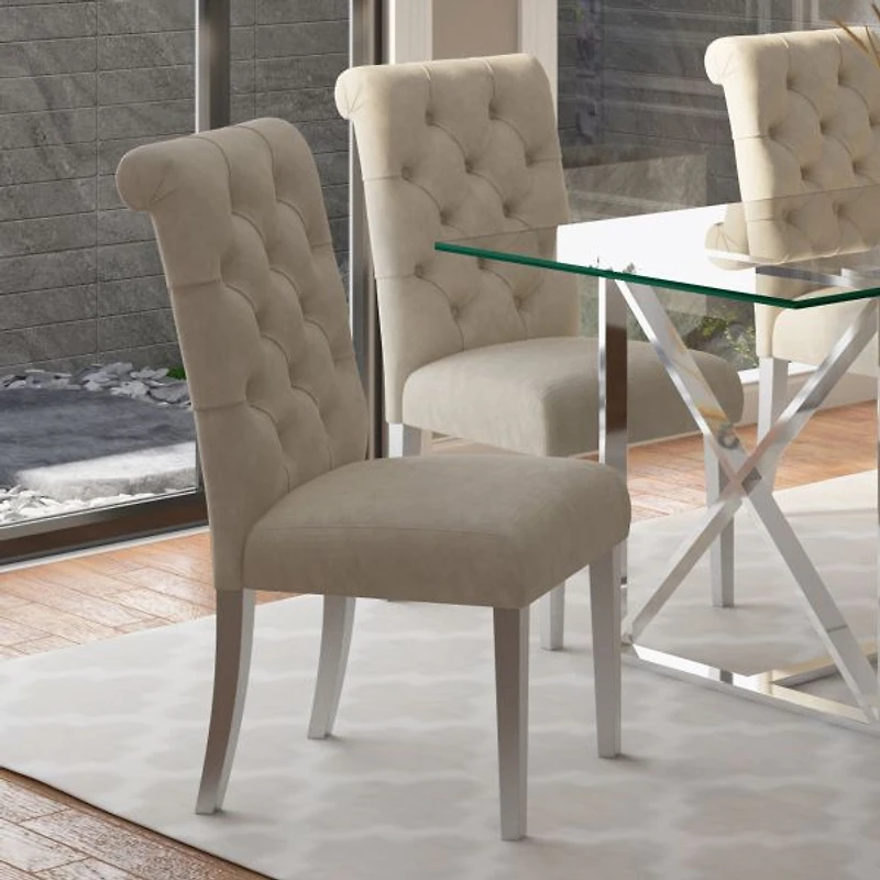 Chloe Side Chair, set of 2 in Beige