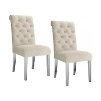 Chloe Side Chair, set of 2 in Beige
