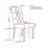 Chloe Side Chair, set of 2 in Beige