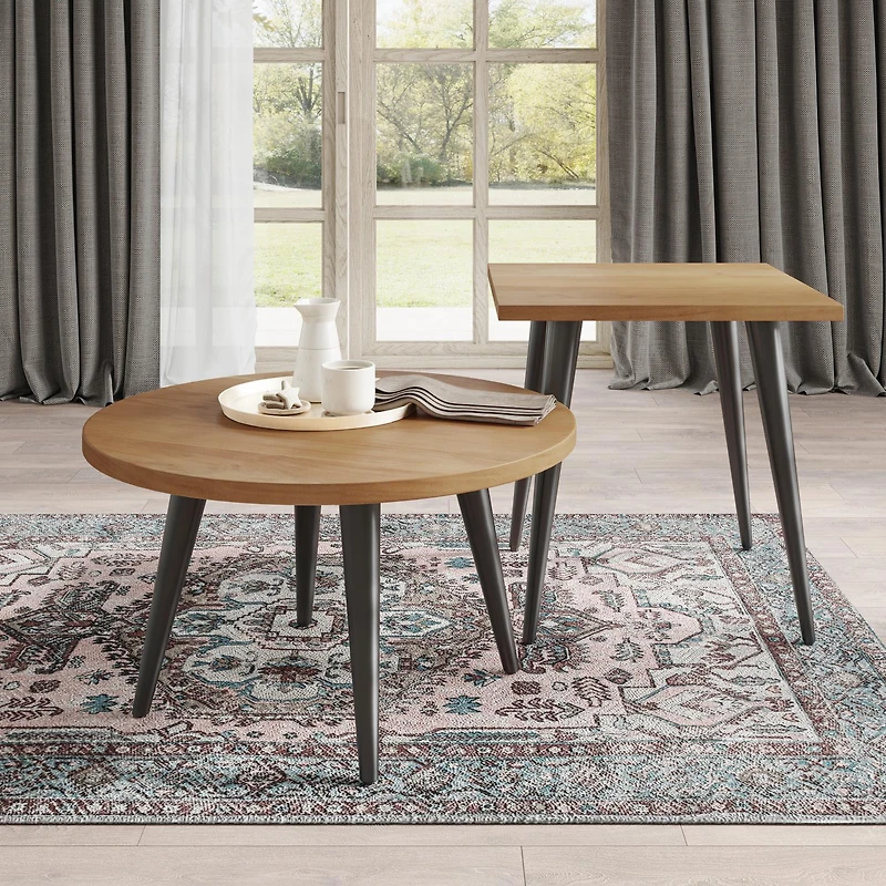 Prelude Solid Acacia Square End Table - Suede