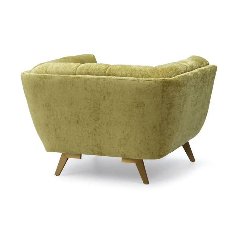 Yaletown Mid Century Accent Chair - Lime Crushed Velvet