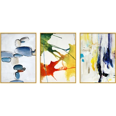 Mardi Gras Set of 3 Alloy Matt - Golden Frame Wall Art