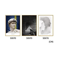 Noble Set of 3 Alloy Matt - Golden Frame Wall Art