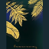 Golden Foliage  Set of 3 Alloy Matt - Golden Frame Wall Art