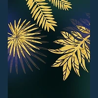 Golden Foliage  Set of 3 Alloy Matt - Golden Frame Wall Art