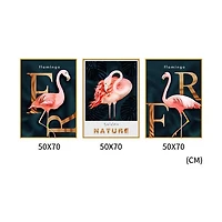 Pink Harmony Set of 3 Alloy Matt - Golden Frame Wall Art