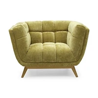 Yaletown Mid Century Accent Chair - Lime Crushed Velvet