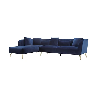 Maja Velvet Sectional - Royal Blue