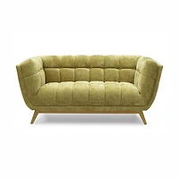 Yaletown Mid Century Loveseat - Lime Crushed Velvet Floor Model