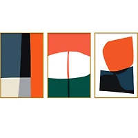 Modern Italy Set of 3 Alloy Matt - Golden Frame Wall Art