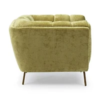 Yaletown Mid Century Accent Chair - Lime Crushed Velvet